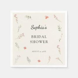 Guardanapo De Papel Chuva de Noiva Minimalista Elegante de Flores Silv