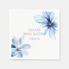 Guardanapo De Papel Chuva de noiva minimalista elegante em flor azul m