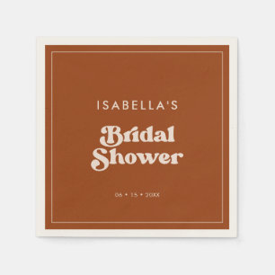 Guardanapo De Papel Chuva de Noiva Stylish retrô em Laranja Queimada