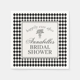Guardanapo De Papel Chuva de Noiva Xadrez Harlequim Preto