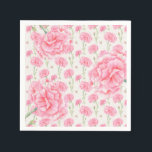 Guardanapo De Papel Chuva de Noivas Flor Carnation Rosa<br><div class="desc">Bela flor carnation rosa em aquarela com longos caules verdes foi usada para criar um belo fundo para este casamento ou guardanapos para chá de bebê. Três grandes cravos rosa em aquarela adicionam beleza nos cantos opostos que adornam este lindo design. O guardanapo perfeito para o seu evento. 100% de...</div>