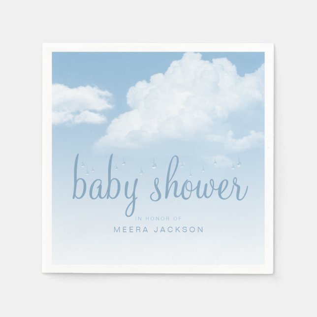 Guardanapo De Papel Chuva de Nuvens Macias Baby Shower (Frente)