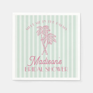 Guardanapo De Papel Chuva de Palminhas Verdes Pastel no Bridal Shower