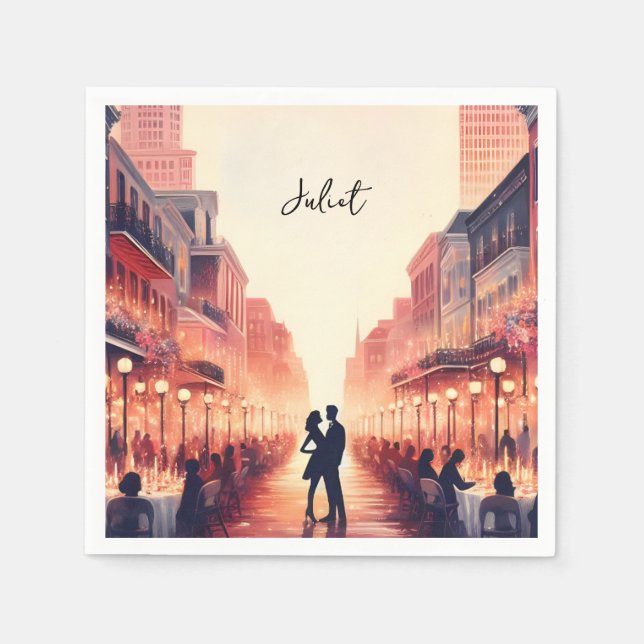 Guardanapo De Papel Chuva de Presentes de Noiva de Verão na Praia de N (Frente)