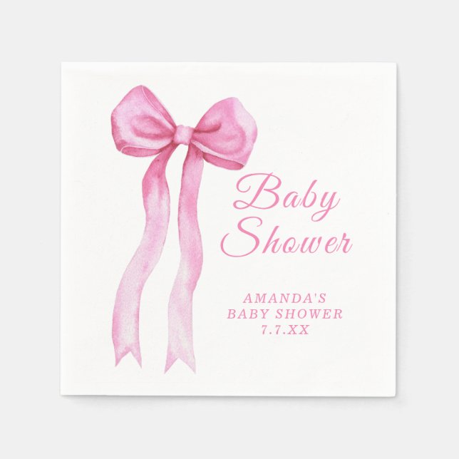 Guardanapo De Papel Chuva de Rosa É Menina Chá de Bebê (Frente)