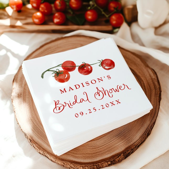 Guardanapo De Papel Chuva de Tomate Fresco no Chá de Noiva (Criador carregado)