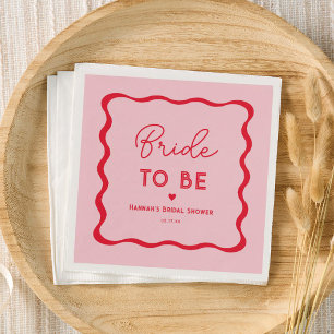 Guardanapo De Papel Chuva Retro Rosa e Vermelho Noiva Para Ser Chuveir