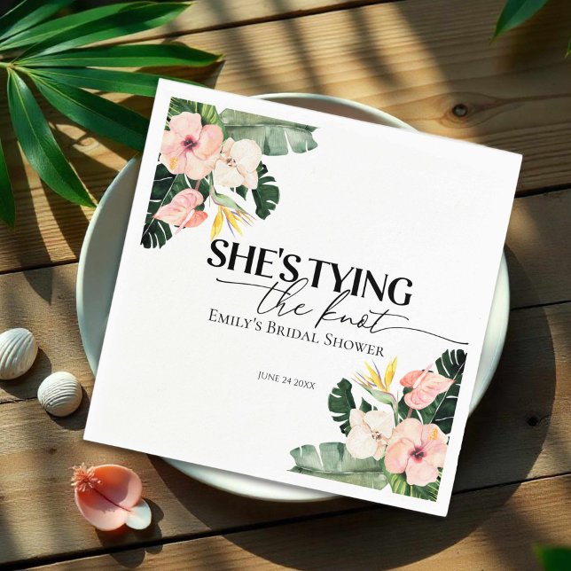 Guardanapo De Papel Chuva Tropical Ela está se casando Chá de Panela (Criador carregado)