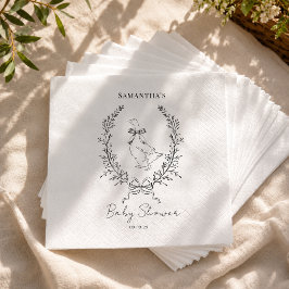 Guardanapo De Papel Chuveiro de bebê de ganso bobo elegante e sofisti