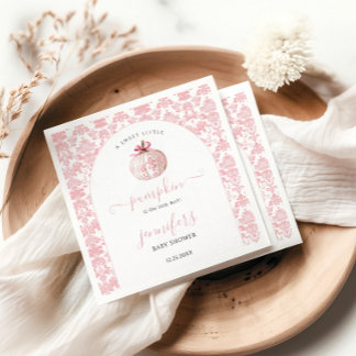 Guardanapo De Papel Chuveiro de Bebê Menina de Abóbora Rosa Fofa