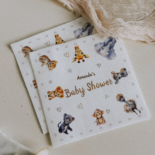 Guardanapo De Papel Chuveiro de Bebê Temático de Safari de Animais Fof