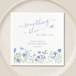 Guardanapo De Papel Chuveiro de Noiva: Algo Azul Antes de Eu Me Casar<br><div class="desc">Você está planejando um chuveiro de noiva especial? Este guardanapo de chuveiro de noiva floral charmoso é decorado com flores silvestres e borboletas em aquarela. Ele diz "Algo azul antes de eu me casar" em tipografia azul estilosa. Fácilmente personalizável. Aquarela Original © Michele Davies.</div>