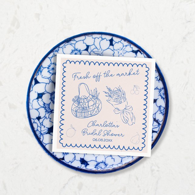 Guardanapo De Papel Chuveiro de Noiva Desenhado à Mão Fora do Mercado  (Whimsical Off The Market Hand Drawn Bridal Shower Napkins)