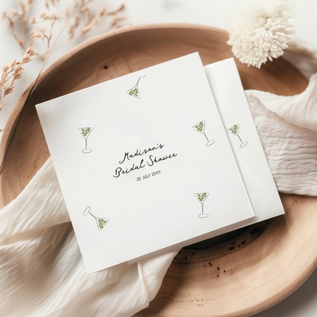 Guardanapo De Papel Chuveiro de Noiva Desenho à Mão de Coquetel Martin (Criador carregado)