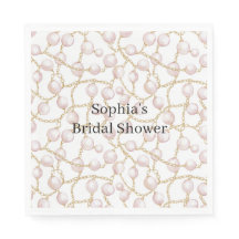 Chuveiro de Noiva Pérolas Rosa Dourado Glam