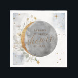 Guardanapo De Papel Chuveiro Elegante Celestial Lua e Estrelas<br><div class="desc">Adicione um detalhe extra ao seu evento com nossas guardanapos de chuveiro celestiais coordenadas. Possibilidade de alterar "Noiva" para "Bebê" ou chuveiro de "Casais". Use a seção "Transferir design para um produto" localizada acima desta descrição, e tenha este design em etiquetas, porta-copos, pratos de papel, adesivos de selo de envelope/presente,...</div>