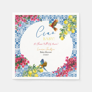 Guardanapo De Papel Ciao Baby Azulejos Italianos Limão Churrasco de Be