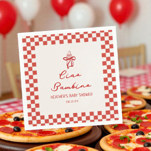 Guardanapo De Papel Ciao Bambino - Chá de fraldas italiano de pizza