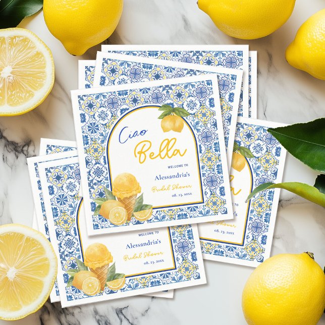 Guardanapo De Papel Ciao Bella Azulejo Italiano Lençol Gelado Bridal S (Criador carregado)