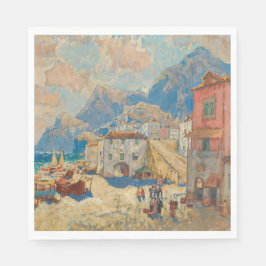 Guardanapo De Papel Cidade Costeira na Espanha (Paisagem Espanhola Vin