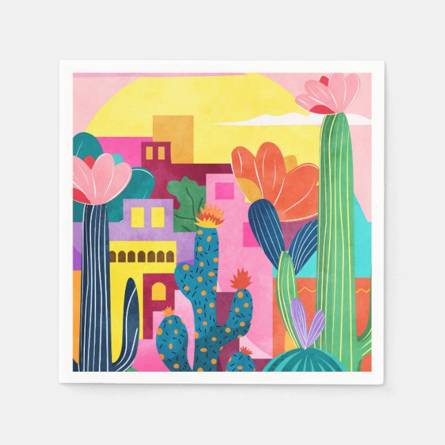 Guardanapo De Papel Cidade de Cactus (Frente)