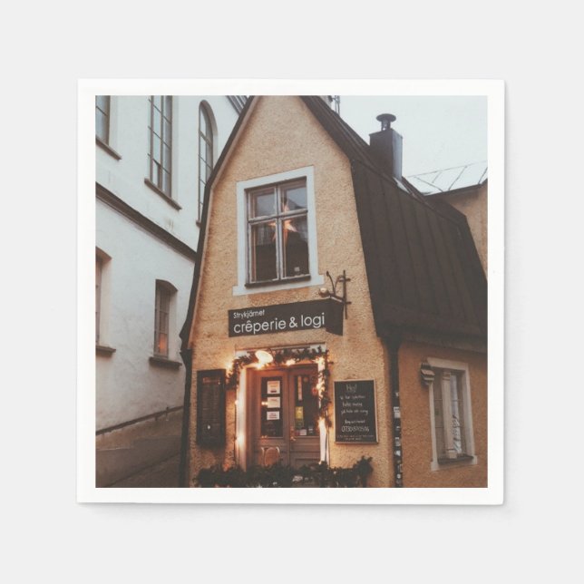 Guardanapo De Papel Cidade de Visby - Crêperie & Logi - Suecia (Frente)