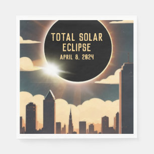 Guardanapo De Papel CIDADE do eclipse solar total 8 de abril de 2024 l