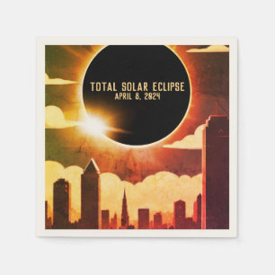 Guardanapo De Papel CIDADE do eclipse solar total 8 de abril de 2024 l