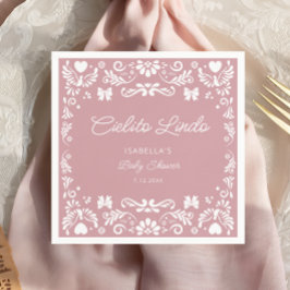 Guardanapo De Papel Cielito Lindo Talavera Chá de fraldas rosa mexican