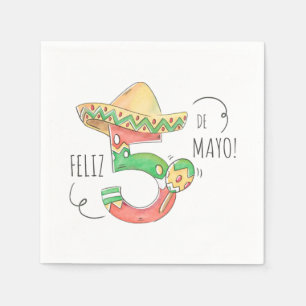Guardanapo De Papel Cinco de Mayo #5 em Sombrero, Maracas