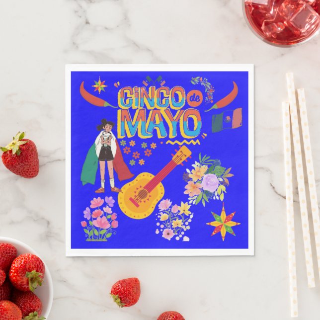 Guardanapo De Papel Cinco De Mayo bright blue (Insitu)