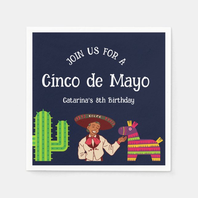 Guardanapo De Papel Cinco de Mayo Festa de aniversário mexicana (Frente)