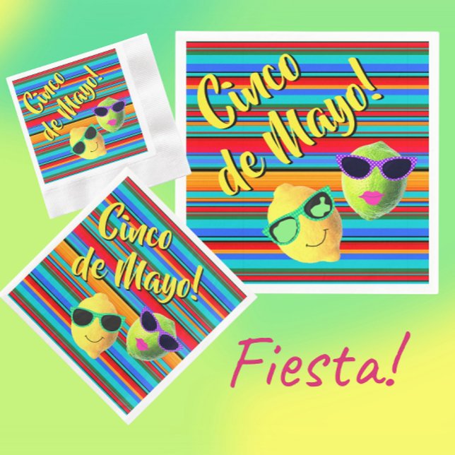 Guardanapo De Papel Cinco de Mayo Lemon Lime Paper Napkin (Ready to party!)