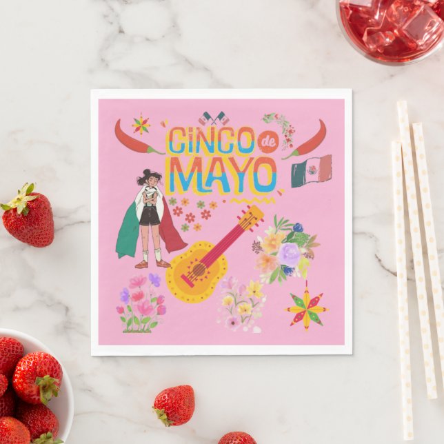 Guardanapo De Papel Cinco De Mayo rosa claro (Insitu)