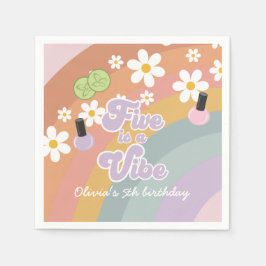 Guardanapo De Papel Cinco é uma víbora 5 do Spa Rainbow Aniversário