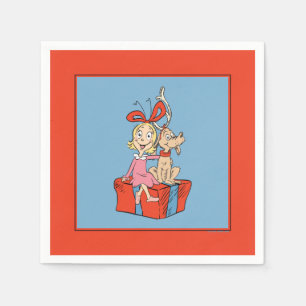 Guardanapo De Papel Cindy Lou Who e Max em um Presente