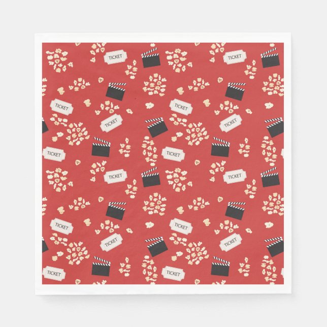 Guardanapo De Papel Cinema Retro Popcorn (Frente)