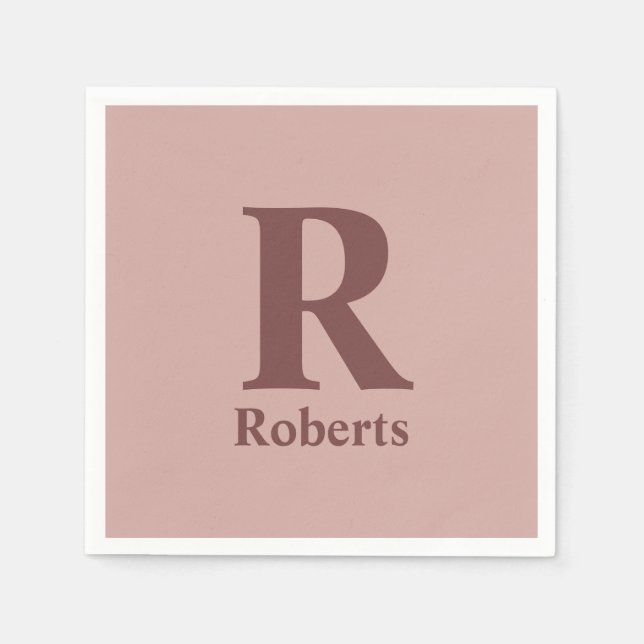 Guardanapo De Papel Cinnamon Rosa inicial/nome/família (Frente)