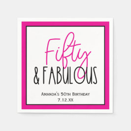 Guardanapo De Papel Cinquenta e fabulosa 50º aniversário com texto per