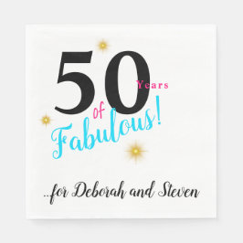 Guardanapo De Papel Cinquenta e fabulosa, azul brilhante com estrelas 