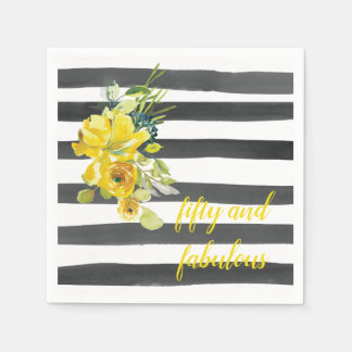 Guardanapo De Papel Cinquenta e fabulosa Festa de aniversário Floral