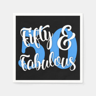 Guardanapo De Papel Cinqüênta & tipografia branca e azul fabulosa