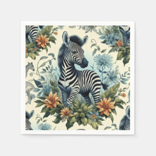 Guardanapo De Papel Cinto Vintage Bebê Zebra Watercolor