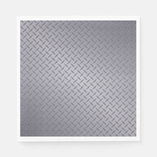 Guardanapo De Papel Cinza Aço Chapa Diamante (Frente)