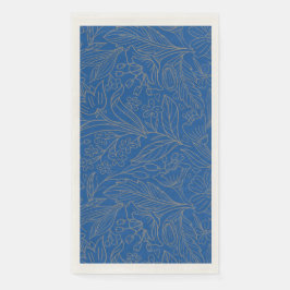 Guardanapo De Papel Cinza Azul Prata Floral Moderna Napkin