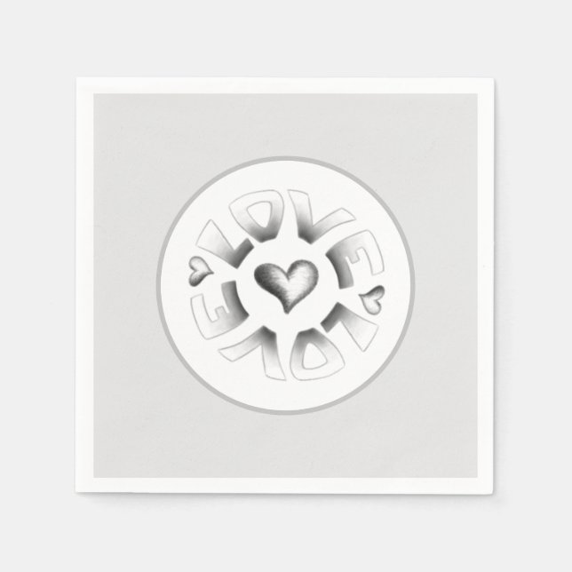 Guardanapo De Papel Cinza de amor (Frente)