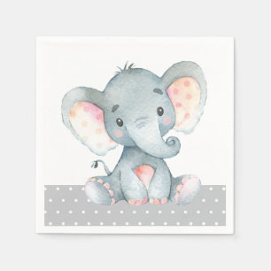 Guardanapo De Papel Cinza de Chá de fraldas Elefante Napkins