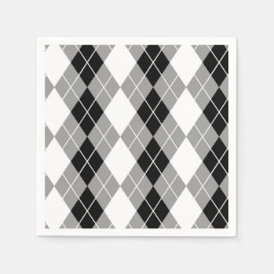 Guardanapo De Papel Cinza de Diamante de Argyle Branco Negro