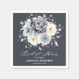 Guardanapo De Papel Cinza de prata Ivory Floral boho Chá de panela de 