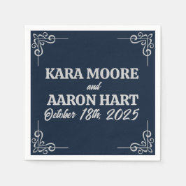 Guardanapo De Papel Cinza de Slate Blue Edwardian Cocktail